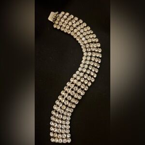 Vintage Prong Set Rhinestone Elegant Retro Glamour Bracelet Juliana Style *